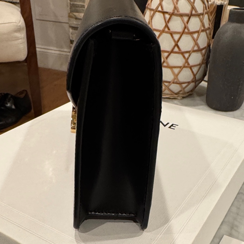 Celine WOC Triomphe wallet on chain Margo blk leather crossbody clutch purse bag - Picture 7 of 15